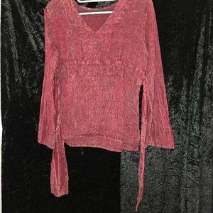 Women's Red V-Neck Top